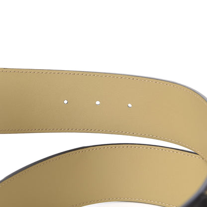 Gucci Calfskin Striped Textured Double G 50mm Belt 80 32 Black Beige 3 of 4