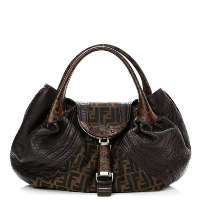 Fendi Zucca Nappa Nuvolata Vitello Tortuga Spy Tobacco Moro 1 of 10