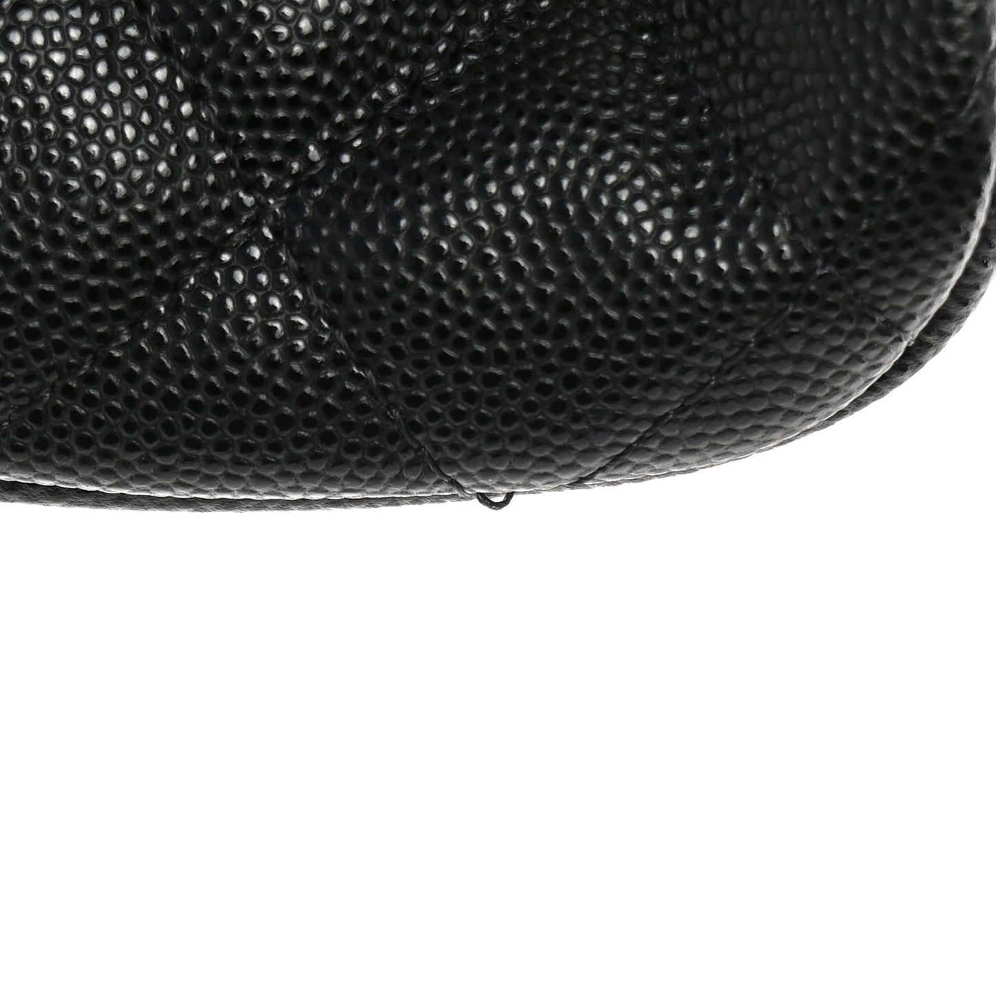 Caviar Quilted Small Curvy Pouch Cosmetic Case Black