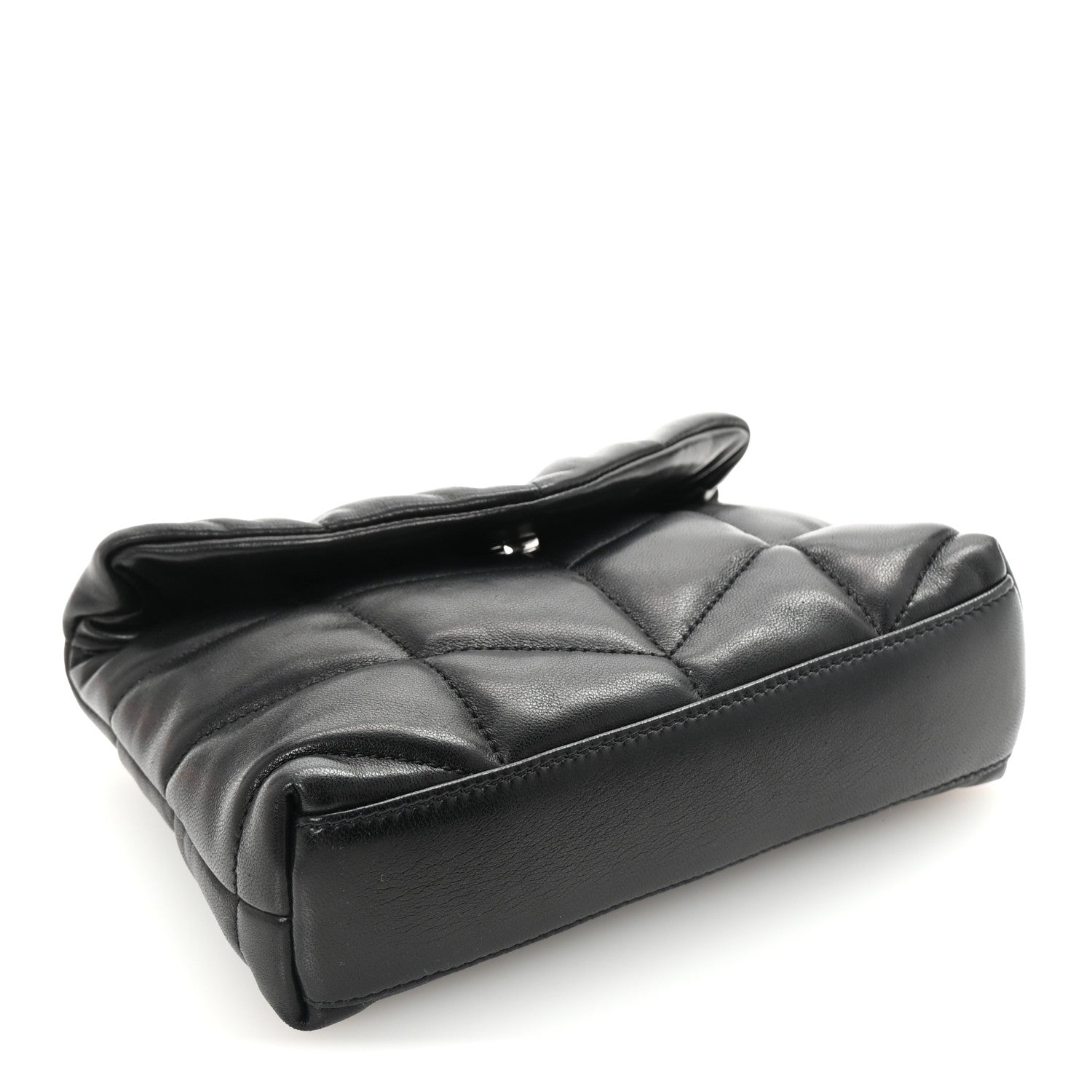 Saint Laurent Lambskin Monogram Loulou Puffer Pouch Clutch Black 4 of 6
