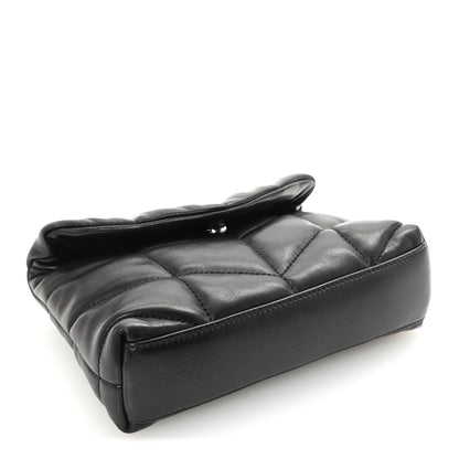 Saint Laurent Lambskin Monogram Loulou Puffer Pouch Clutch Black 4 of 6