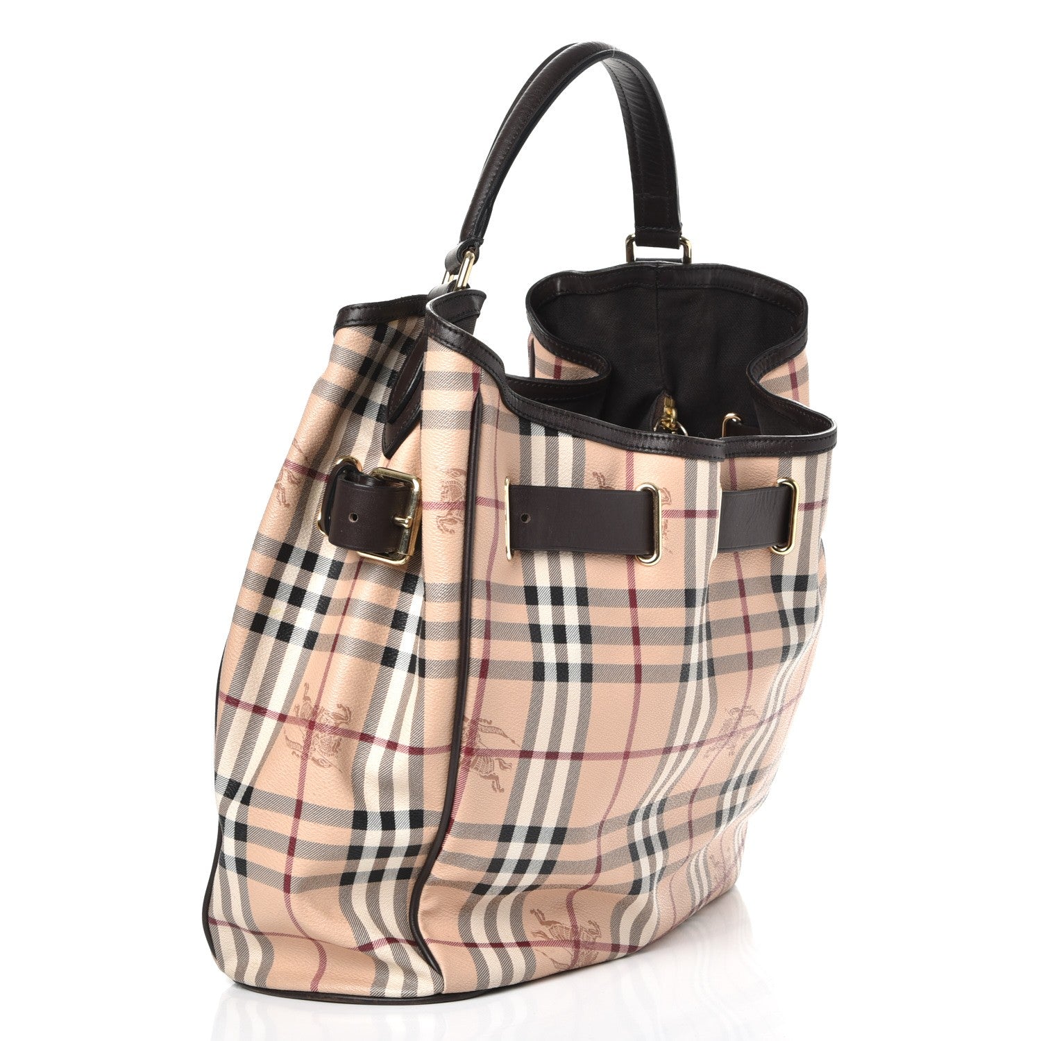 Burberry Haymarket Check Medium Walden Belted Hobo Chocolate 3 of 8