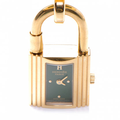Hermes Stainless Steel Lizard 20mm Kelly Cadena Quartz Watch Vert Fonce 3 of 7