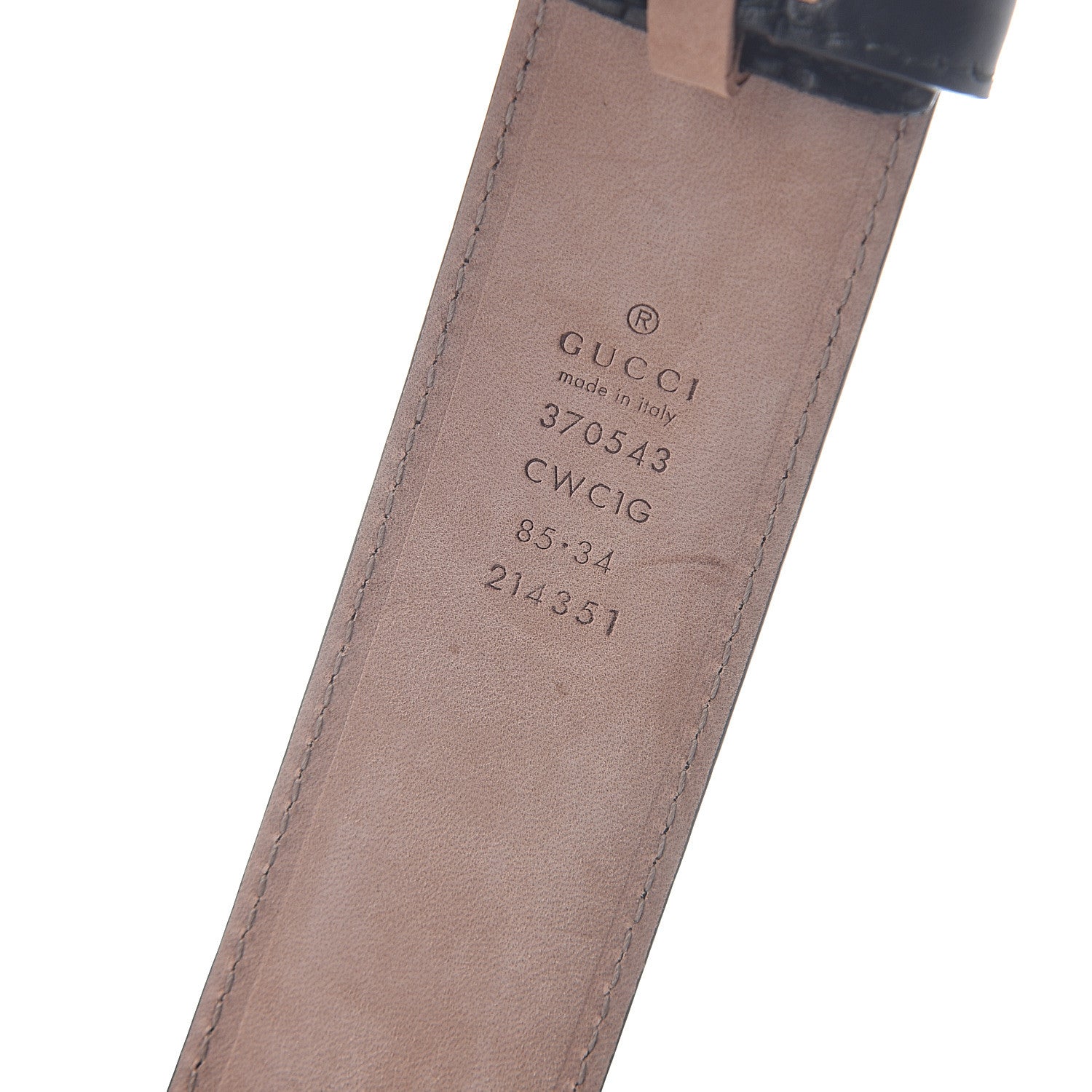 Gucci Guccissima Signature Interlocking G 37mm Belt 85 34 Black 5 of 5