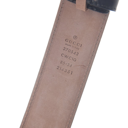 Gucci Guccissima Signature Interlocking G 37mm Belt 85 34 Black 5 of 5