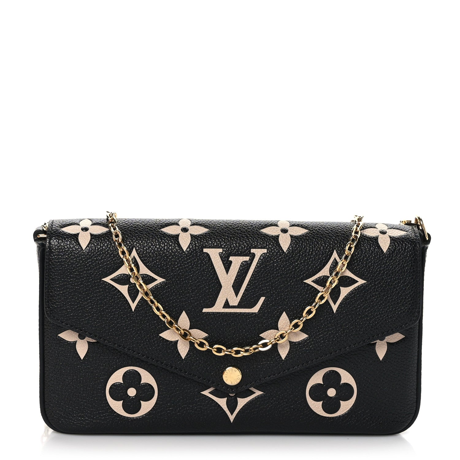 Louis Vuitton Empreinte Monogram Giant Felicie Pochette Black Beige 1 of 8