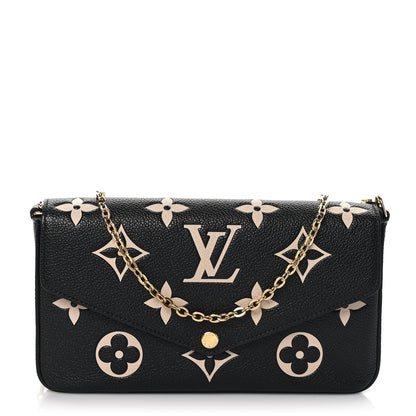 Louis Vuitton Empreinte Monogram Giant Felicie Pochette Black Beige 1 of 8