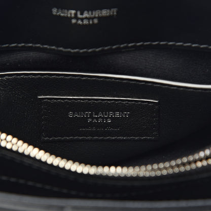 Saint Laurent Calfskin Y Quilted Monogram Small Loulou Chain Satchel Black 7 of 10