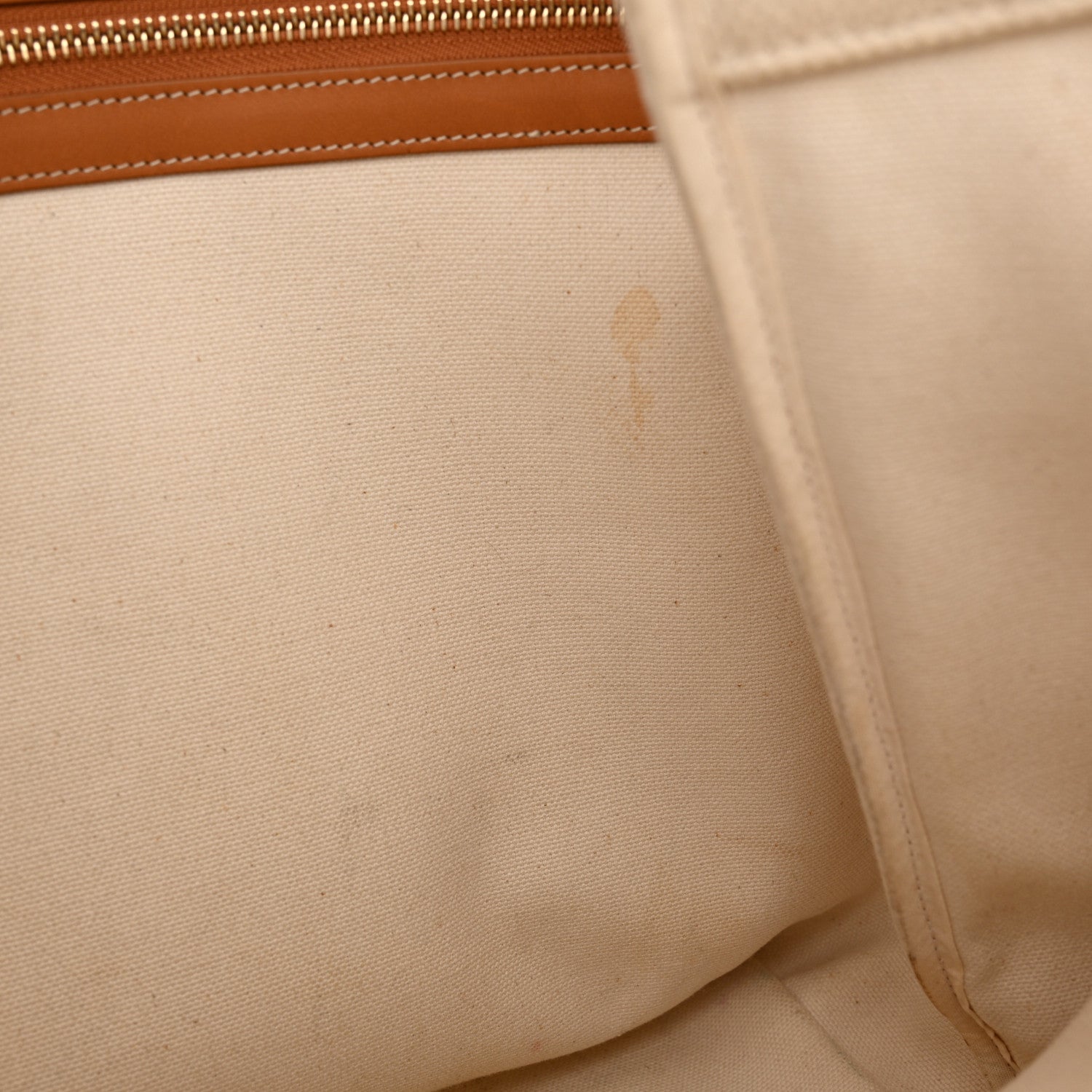 Celine Canvas Calfskin Logo Print Small Horizontal Cabas Natural Tan 13 of 16