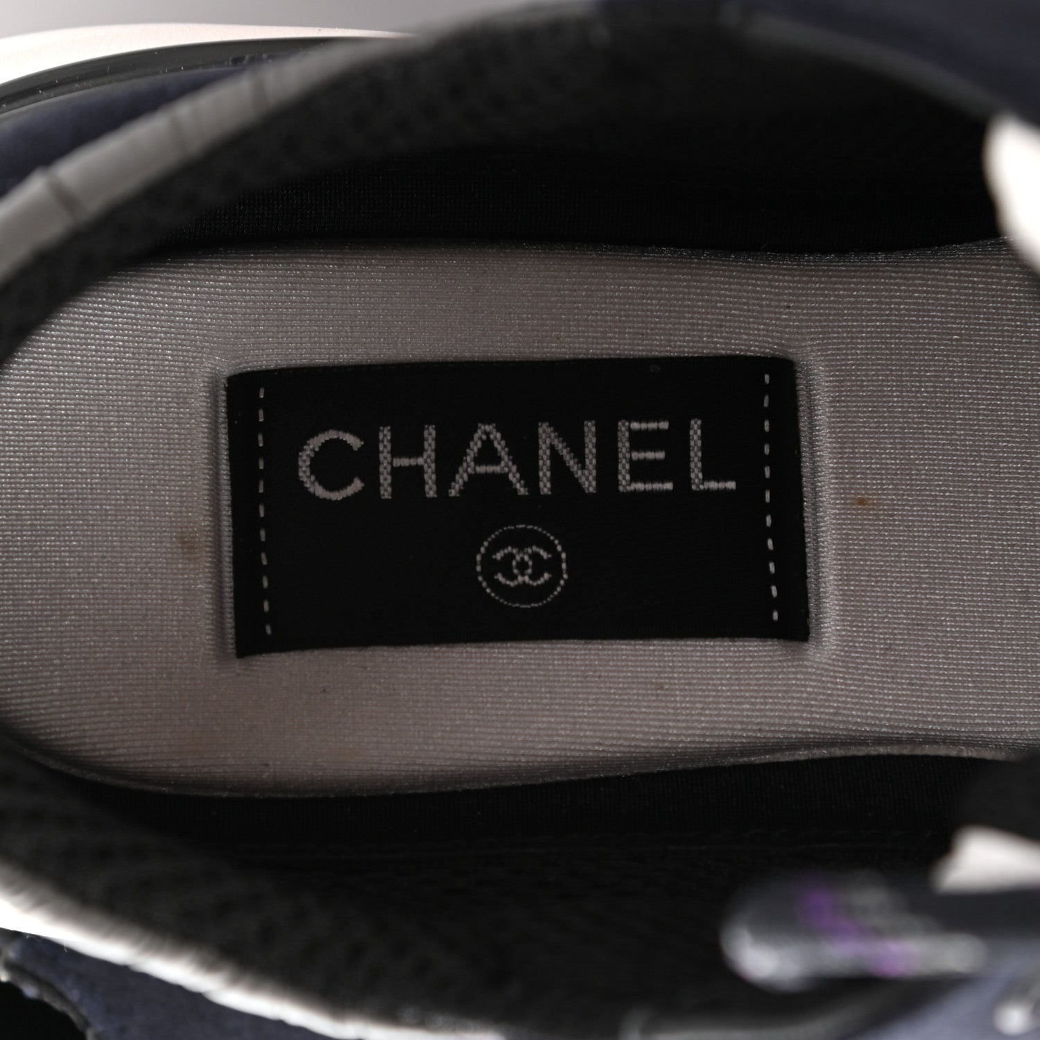 Chanel Suede Calfskin CC Sneakers 40 Purple Navy Black 7 of 12
