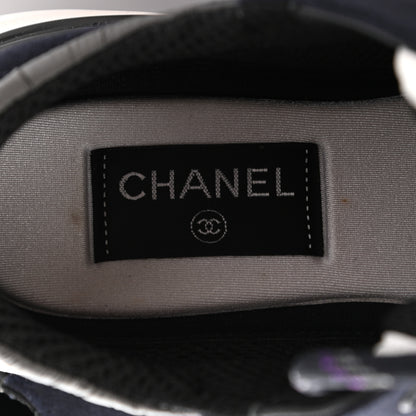 Chanel Suede Calfskin CC Sneakers 40 Purple Navy Black 7 of 12