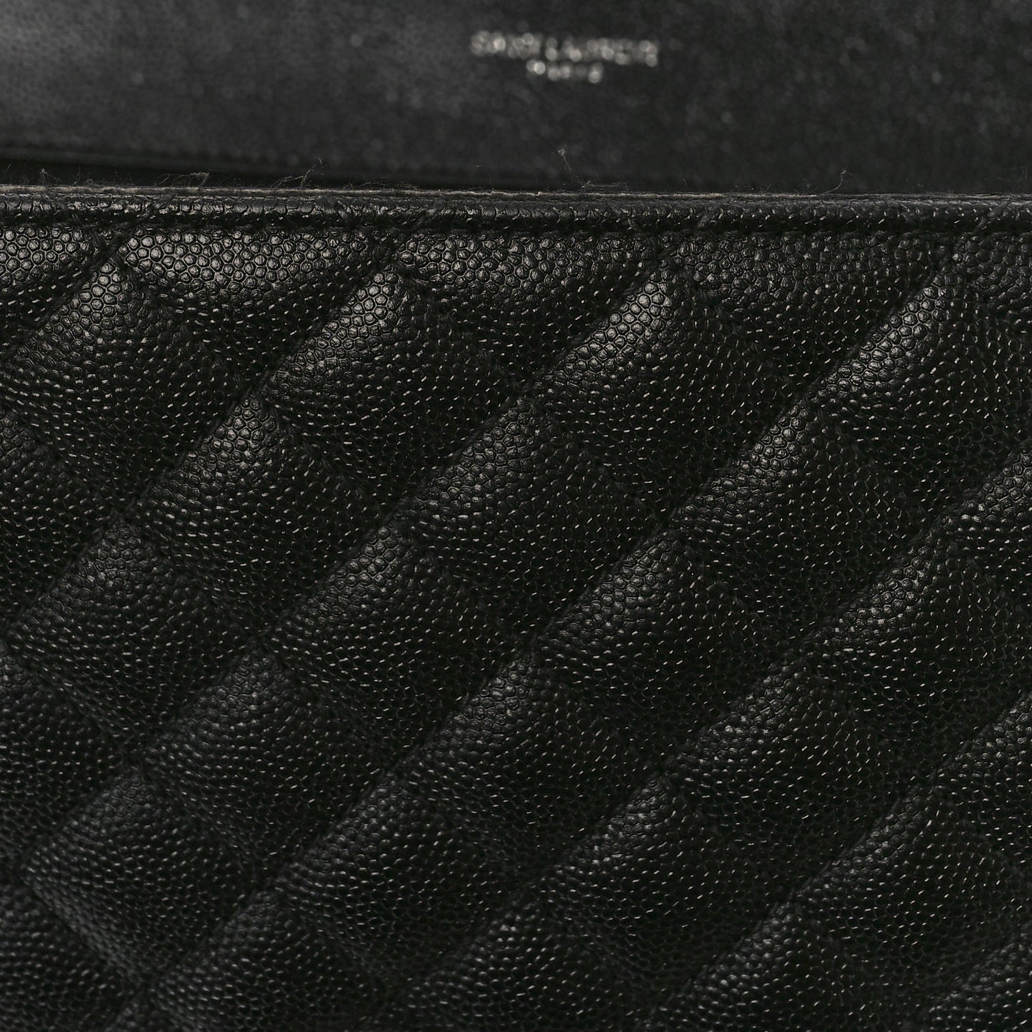 Grain De Poudre Textured Mixed Matelasse Large Triquilt Monogram Satchel Black