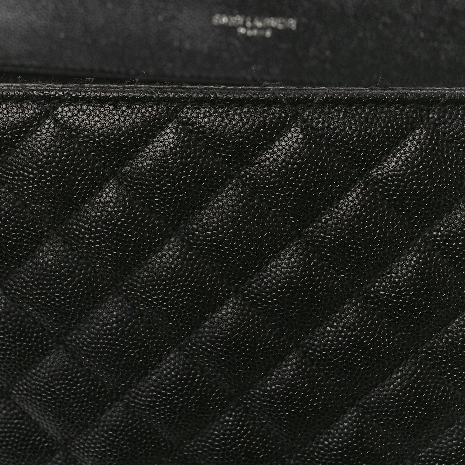 Saint Laurent Grain De Poudre Textured Mixed Matelasse Large Triquilt Monogram Satchel Black 14 of 19