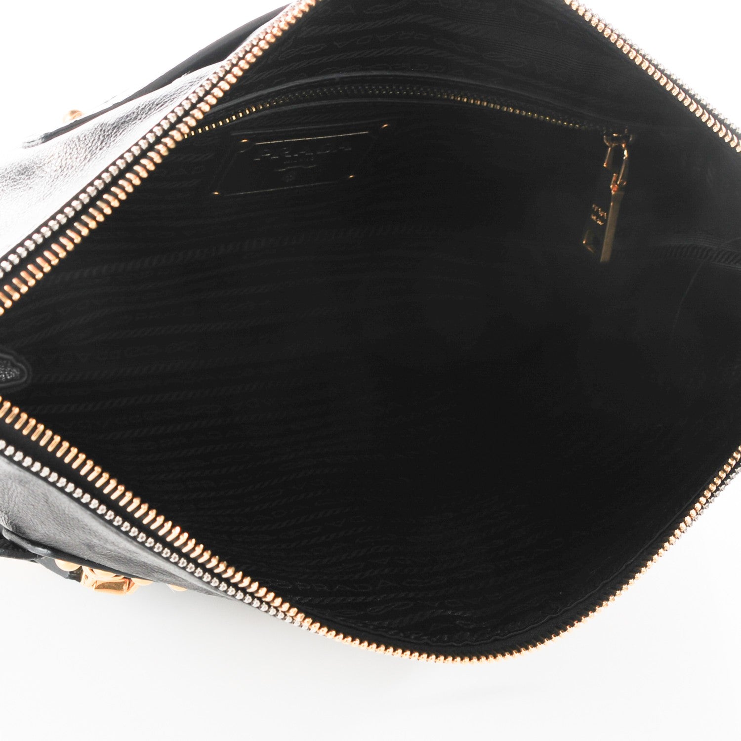 Prada Soft Calf Studded Clutch Nero Black 5 of 8