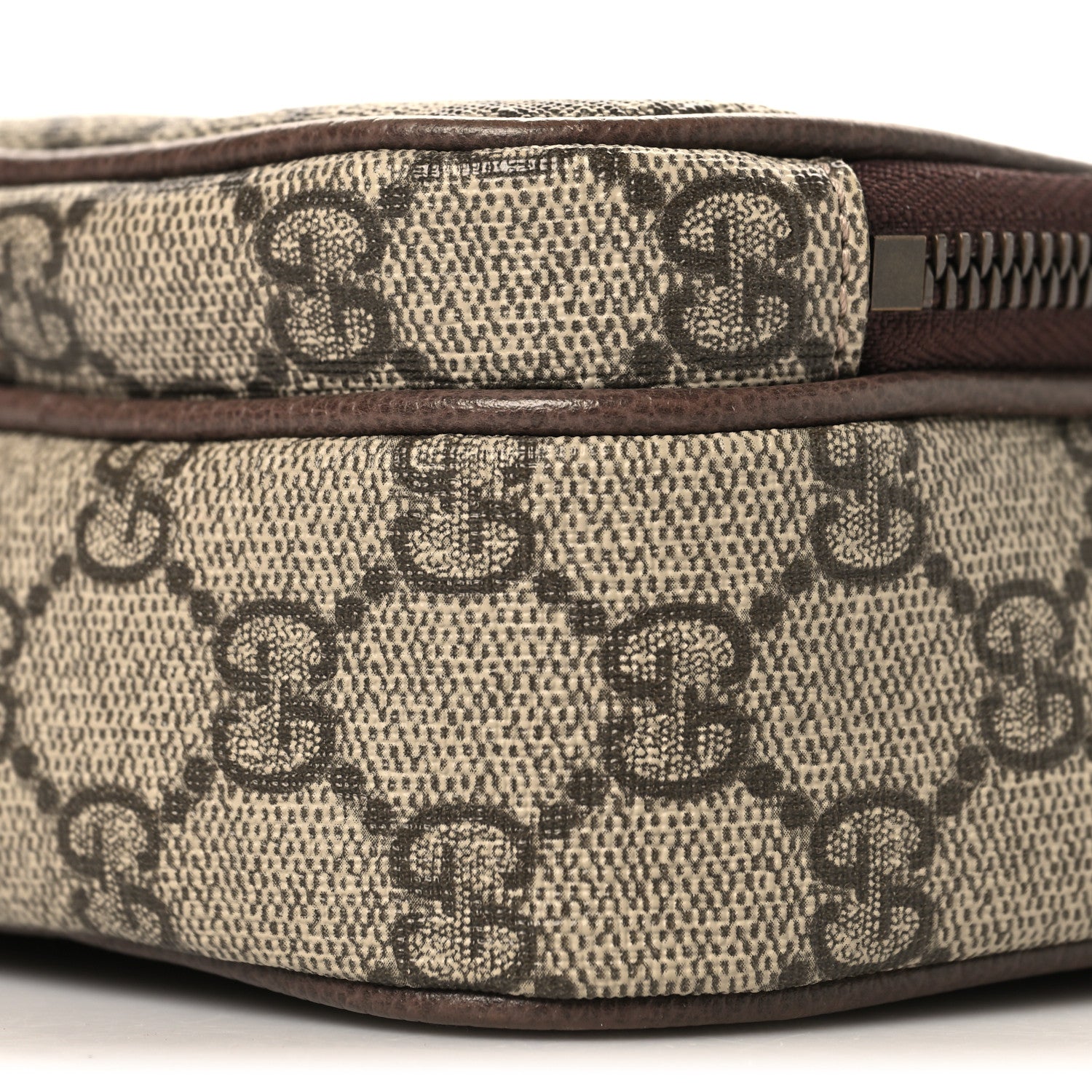 Gucci GG Supreme Monogram Mini Neo Vintage Double Zip Messenger Bag Beige New Acero Crop 10 of 10