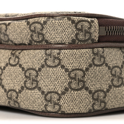 Gucci GG Supreme Monogram Mini Neo Vintage Double Zip Messenger Bag Beige New Acero Crop 10 of 10