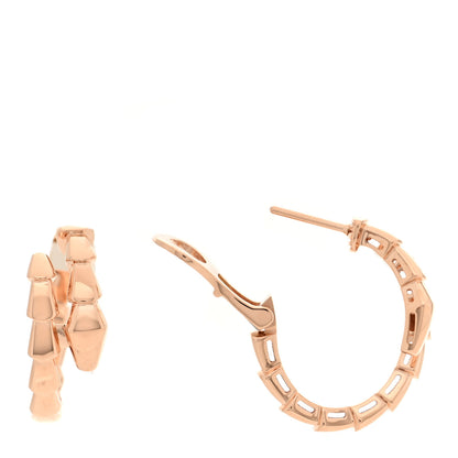 Bulgari 18K Rose Gold Serpenti Viper Hoop Earrings 1 of 5