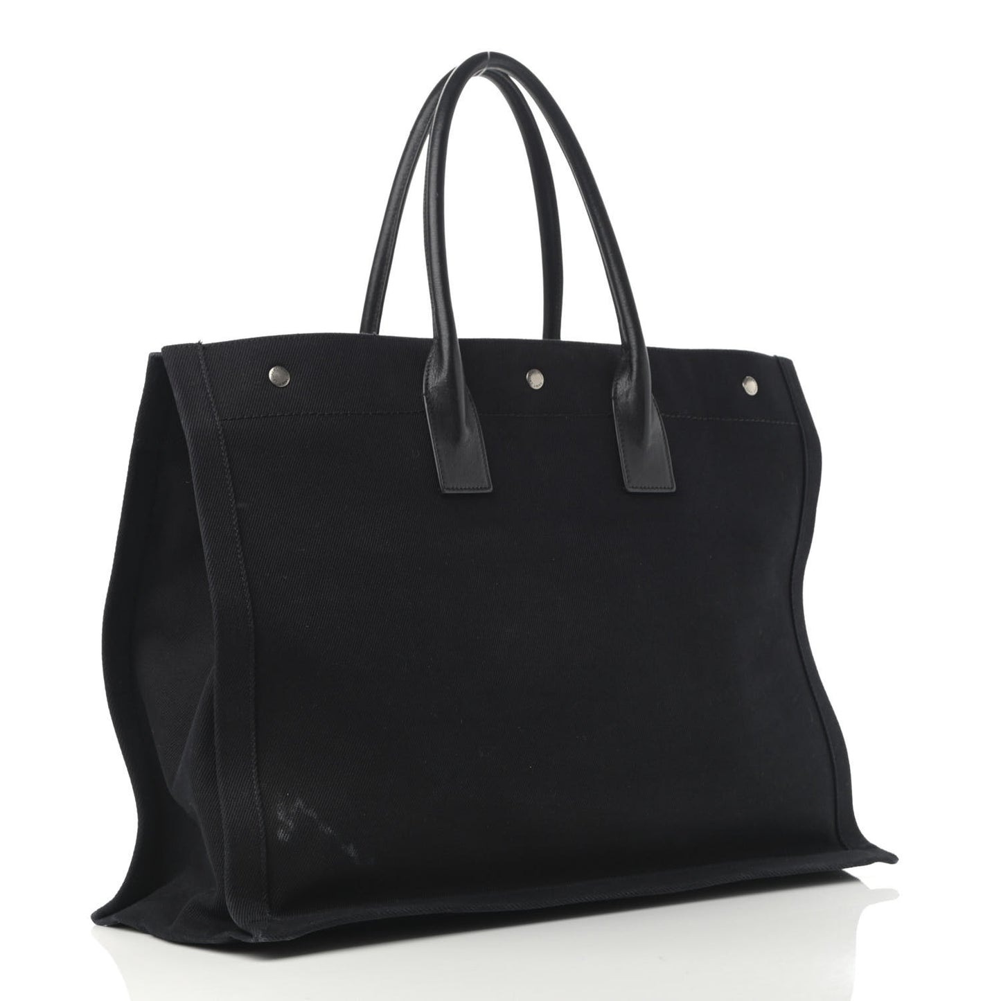 Linen Calfskin Rive Gauche Tote Black
