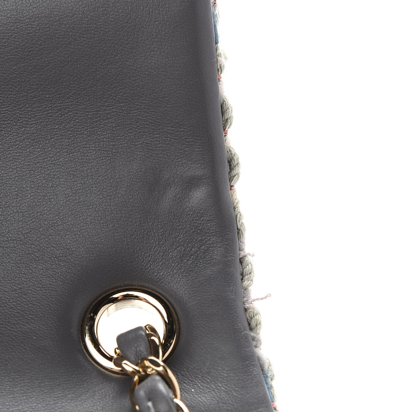 Tweed Quilted Mini Square Flap Bag Blue