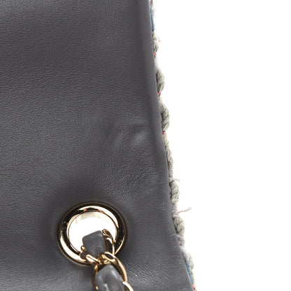 Chanel Tweed Quilted Mini Square Flap Bag Blue 8 of 8