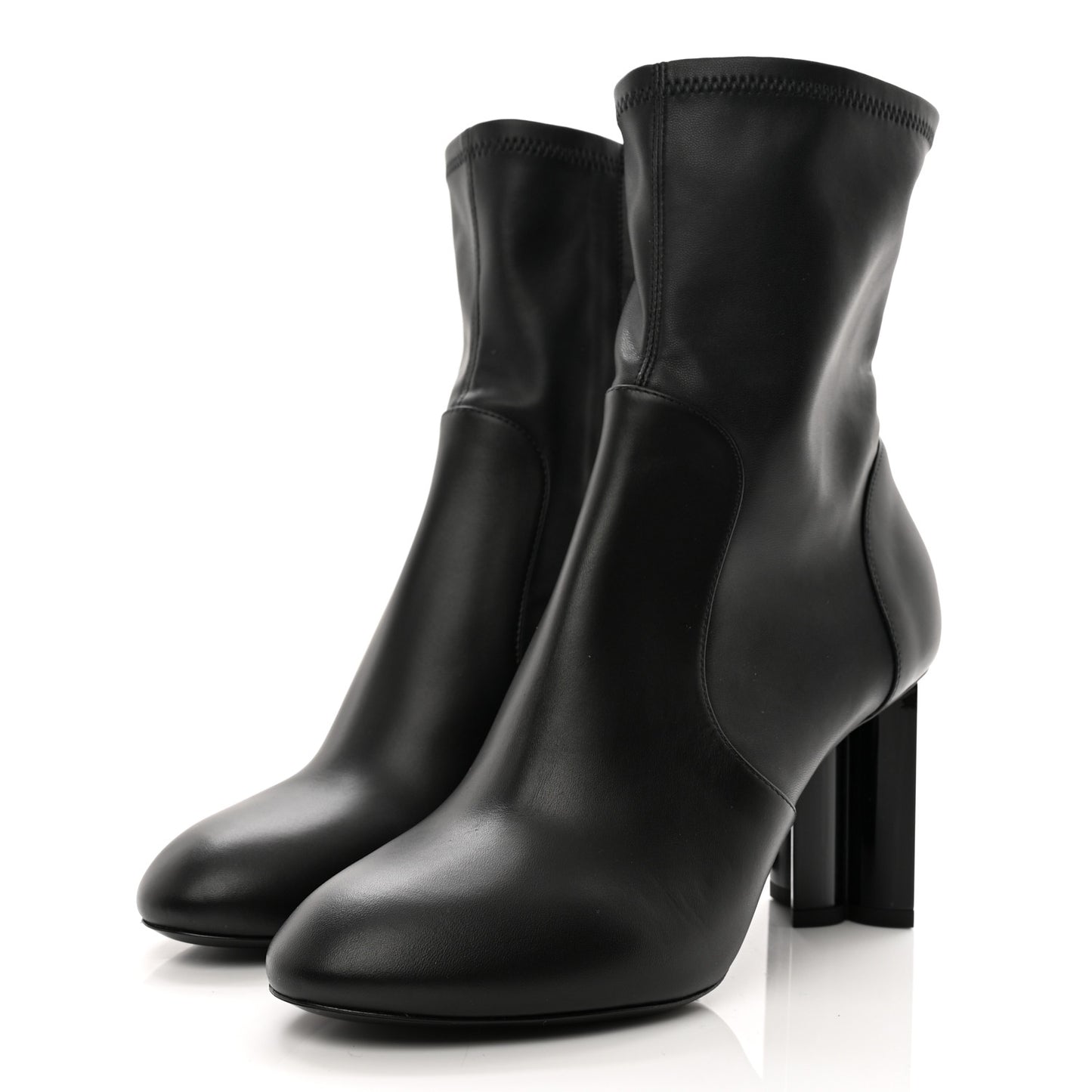 Calfskin Silhouette Ankle Boots 38.5 Black