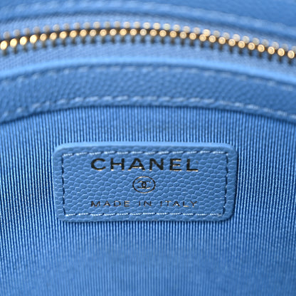 Chanel Caviar Quilted Medium Cosmetic Case Blue 6 of 7