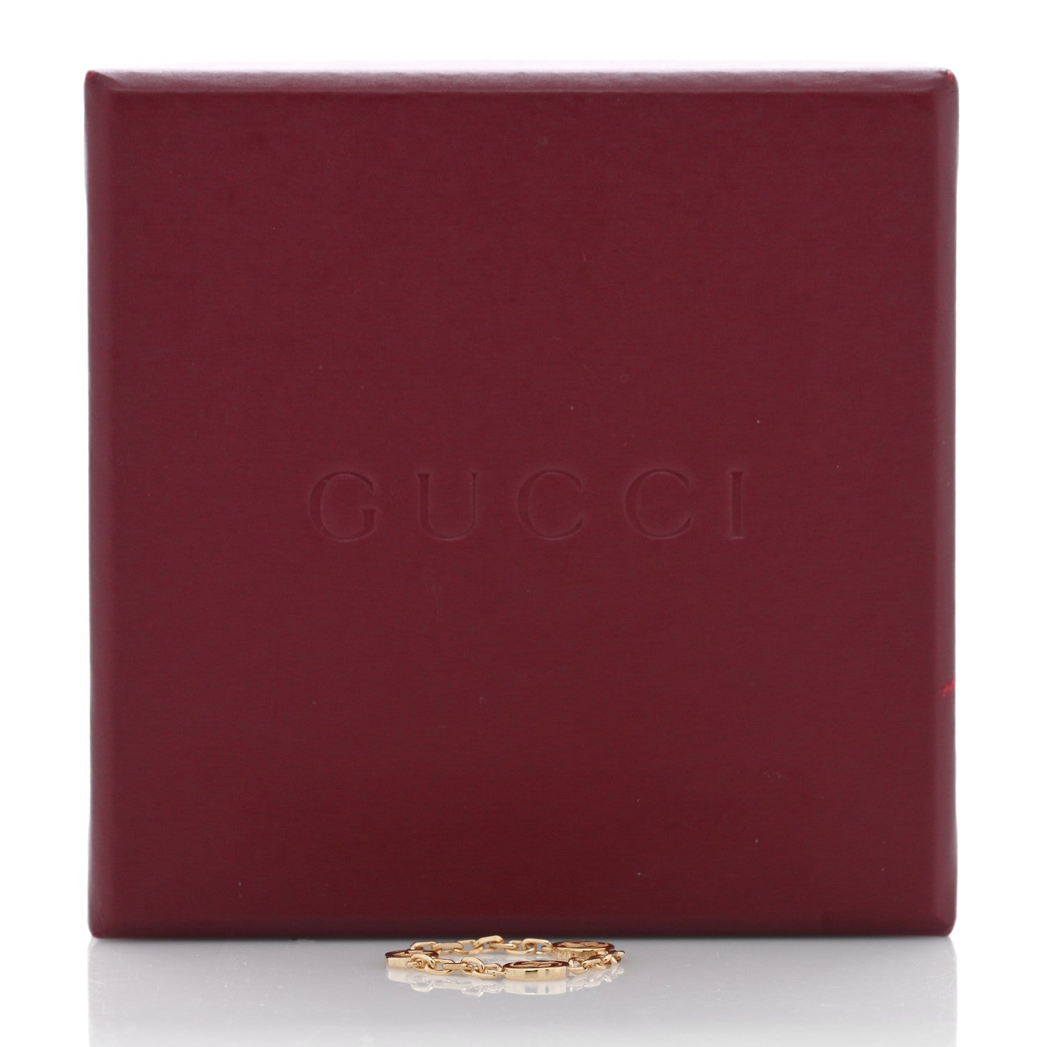 Gucci 18K Yellow Gold Interlocking G Chain Ring 56 7.5 5 of 5