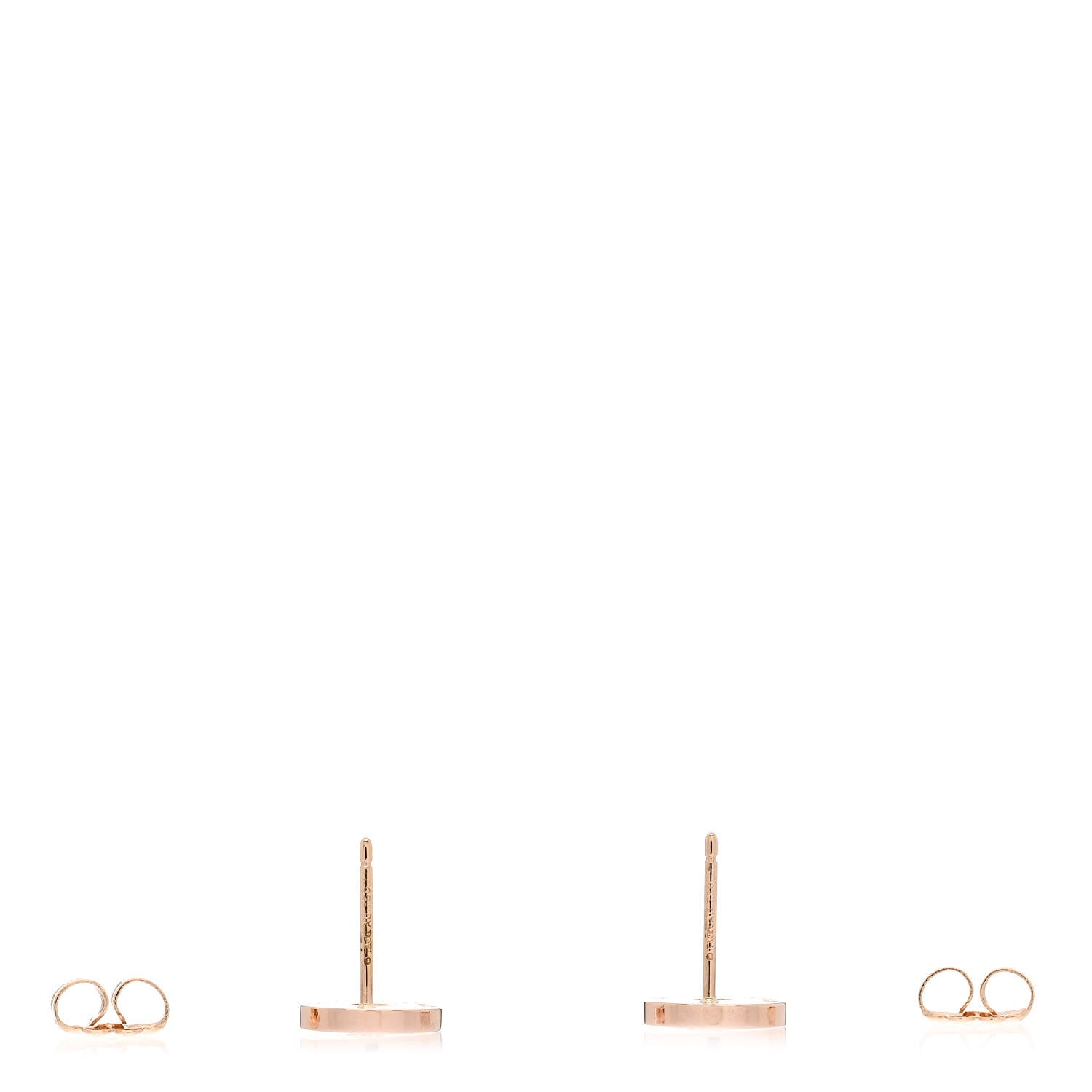 Tiffany 18K Rose Gold Diamond 1837 Circle Earrings 3 of 4