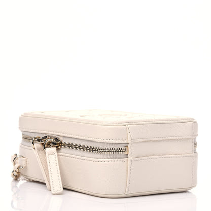 Chanel Caviar Quilted CC North South Filigree Vanity Case Light Beige 6 of 15