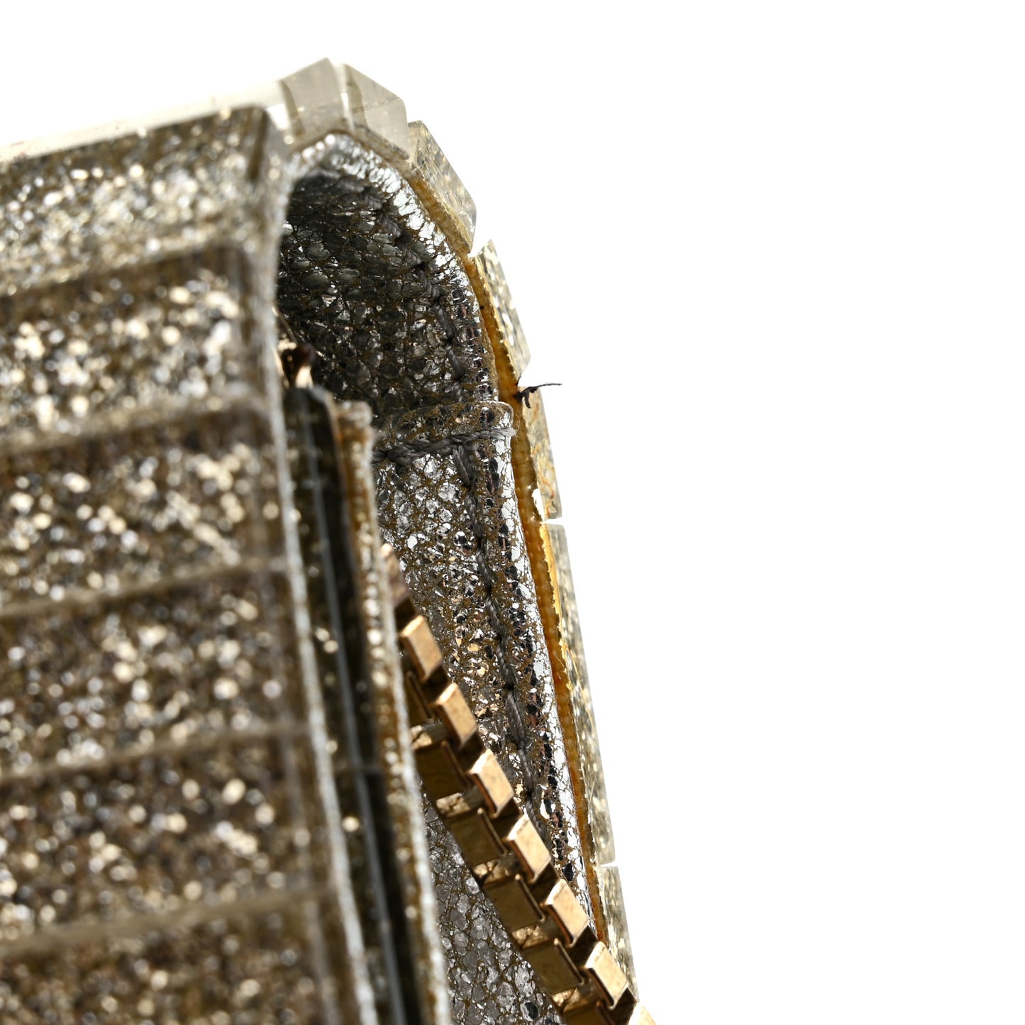 Acrylic Glitter Sweetie Clutch Champagne