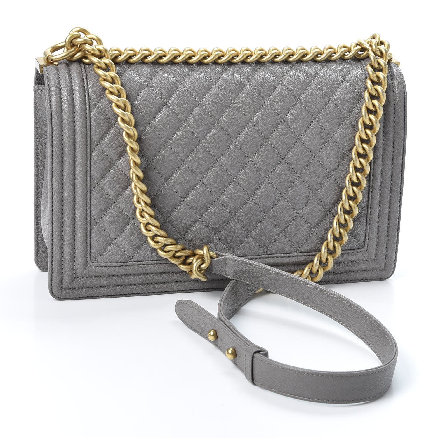 Chanel Caviar Quilted New Medium Boy Flap Grey 2 of 9