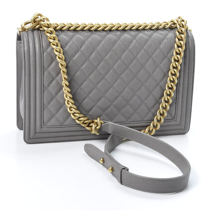 Chanel Caviar Quilted New Medium Boy Flap Grey 2 of 9