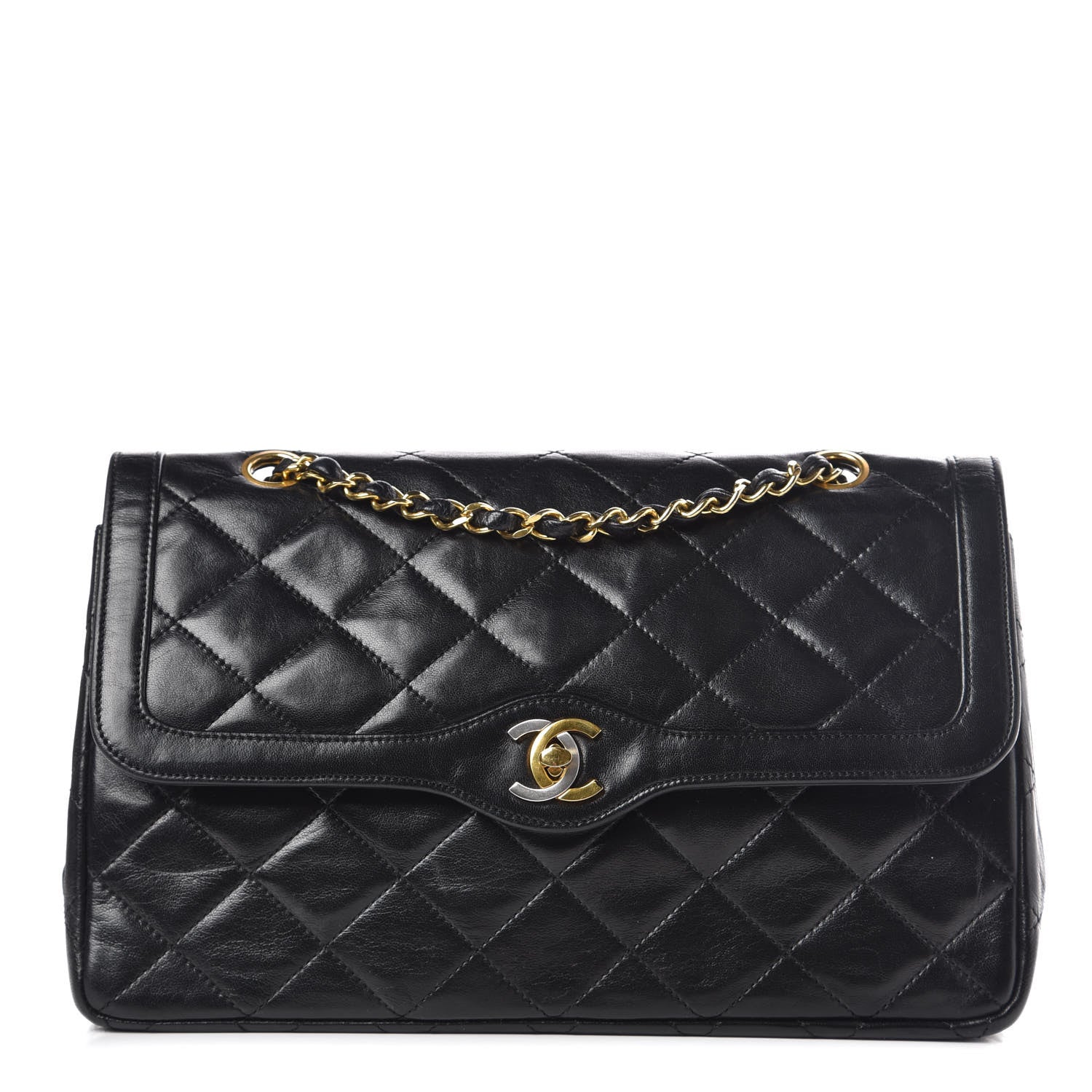 Chanel Lambskin Quilted Medium Double Flap Black 1 of 16