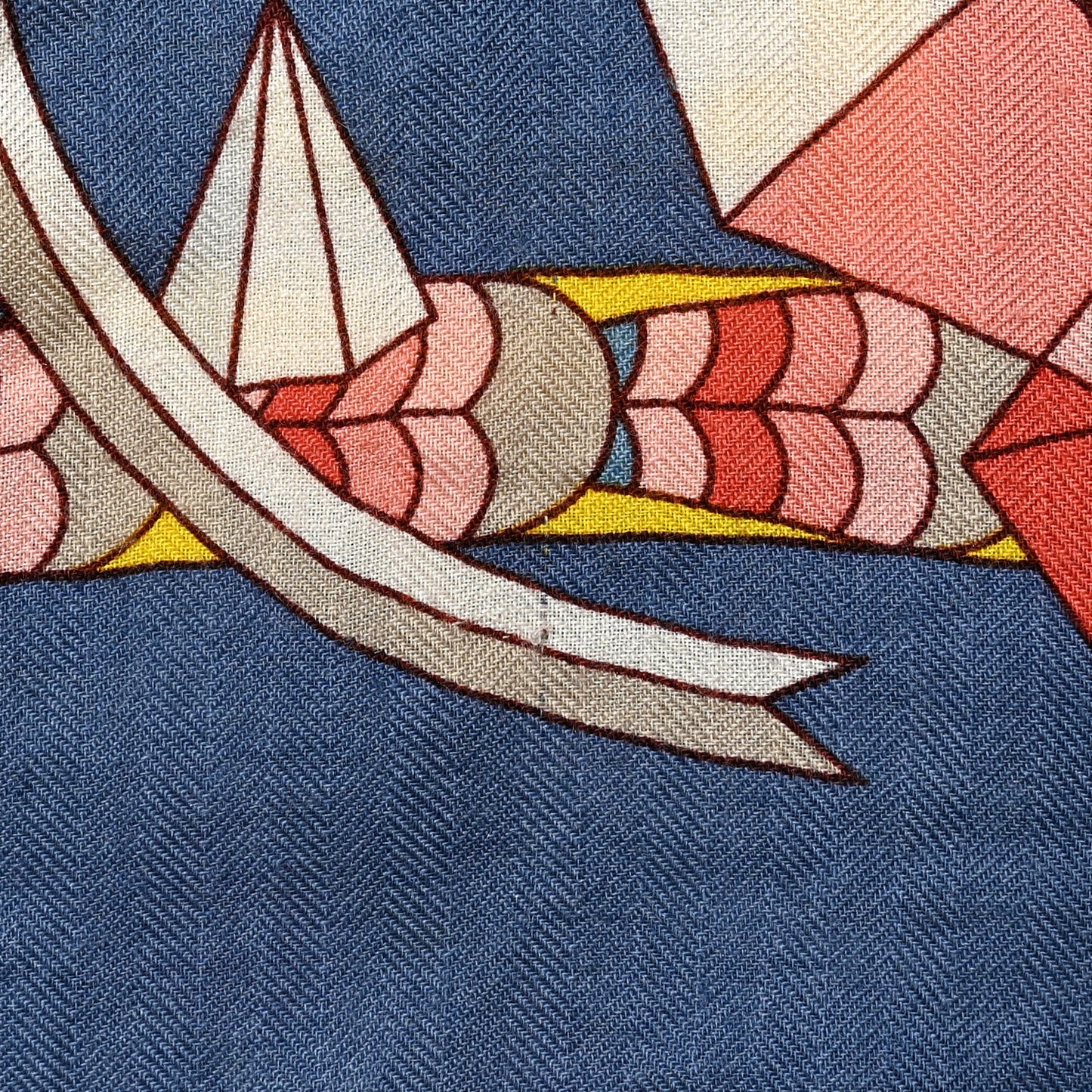 Cashmere Silk L'Ombrelle Magique Shawl 140 Bleu Jean Vieux Rose