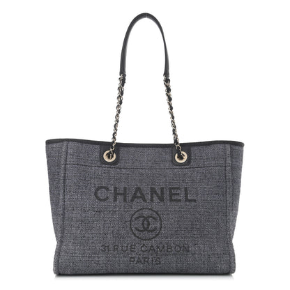 Chanel Woven Straw Raffia Small Deauville Tote Charcoal 1 of 10