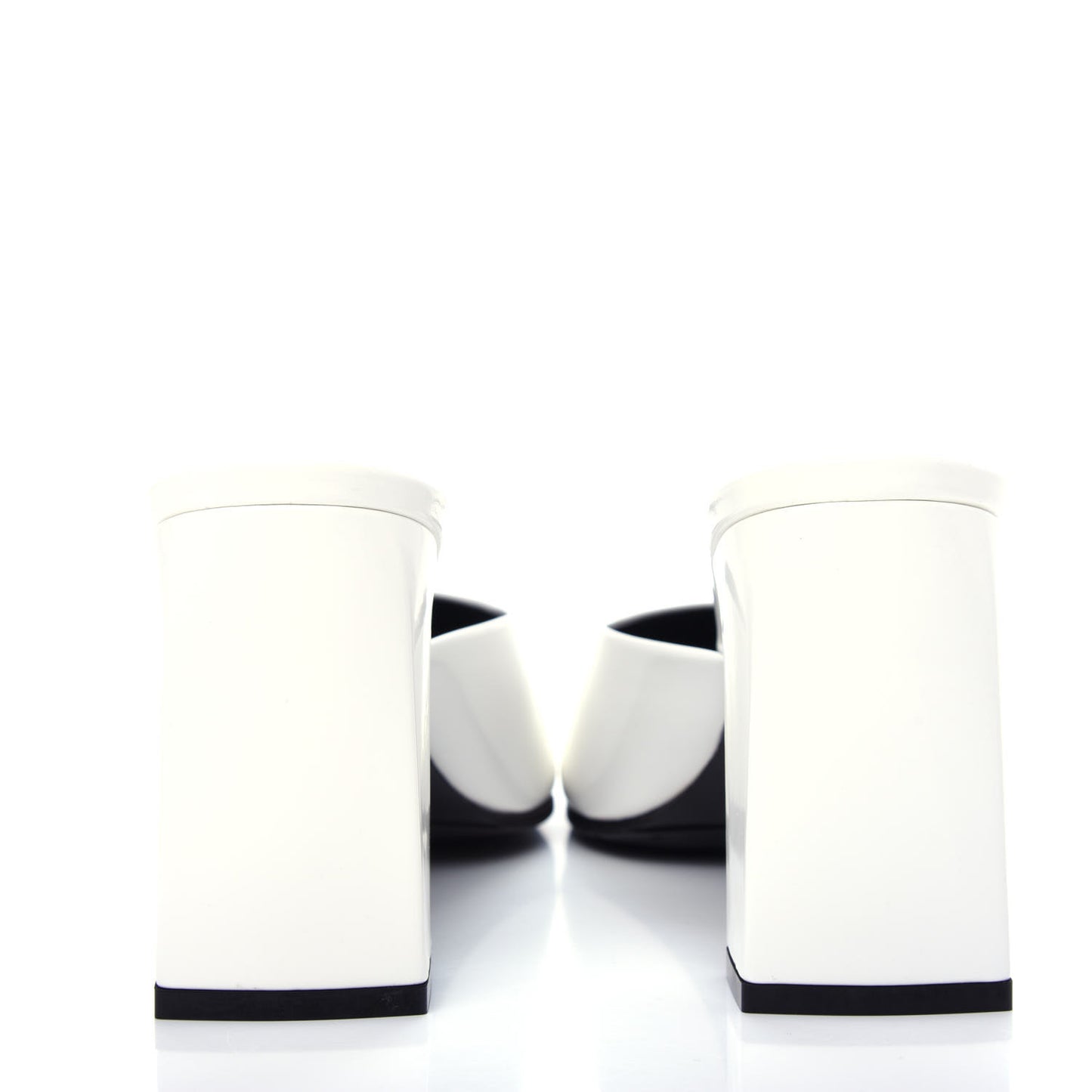 Patinated Calfskin Mule Pumps 40 Optic White