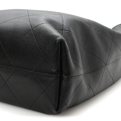 Chanel Shiny Lambskin Quilted Large Hobo Black 10 of 11