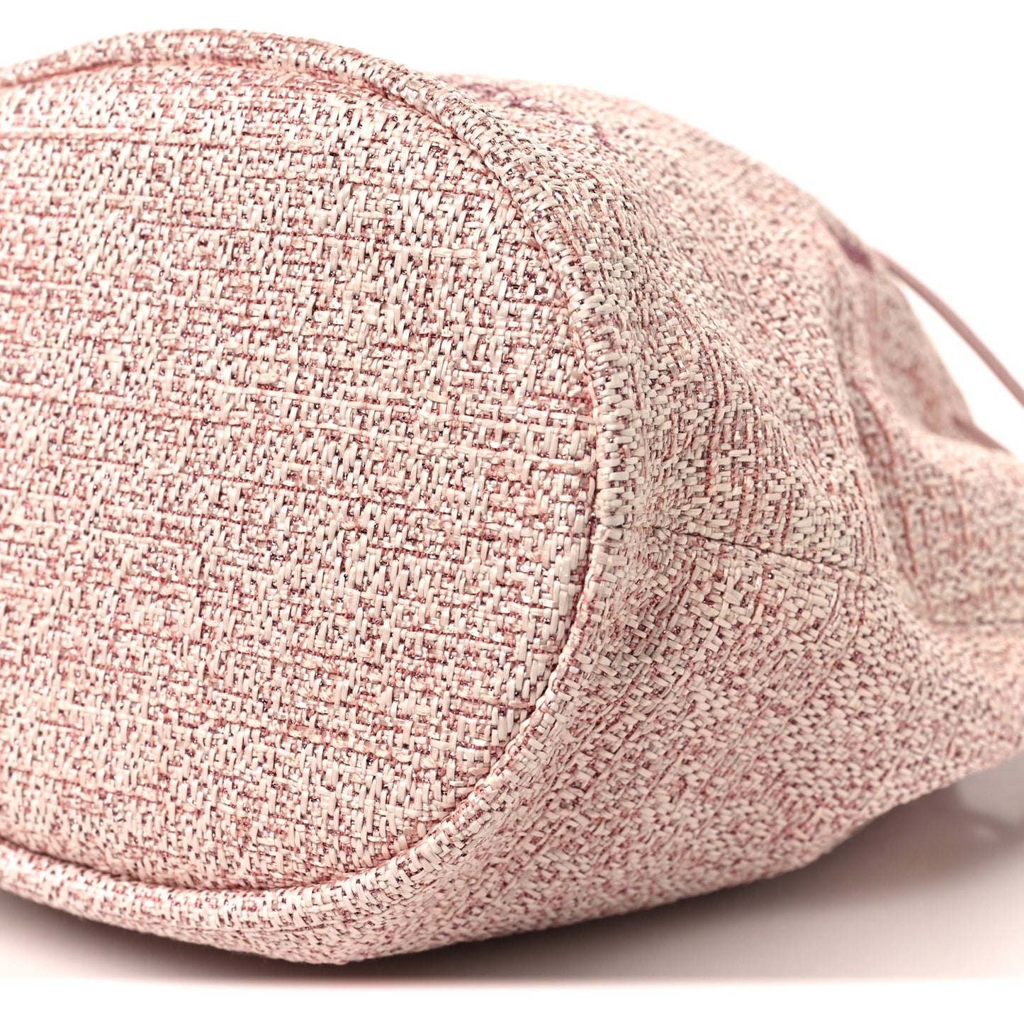 Lurex Boucle Deauville Drawstring Bag Pink