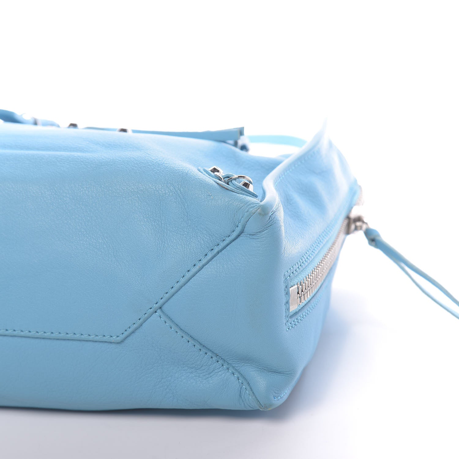 Balenciaga Supple Calfskin Papier Mini A4 Zip Around Tote Bleu Azur Clair 10 of 10