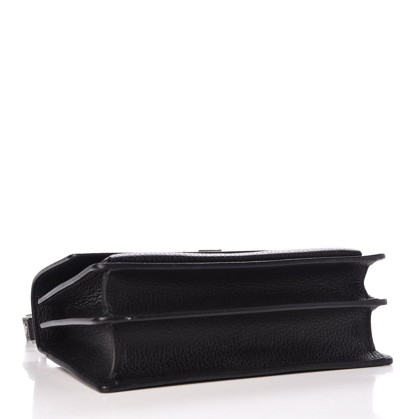 Grained Calfskin Medium Monogram Sunset Satchel Black