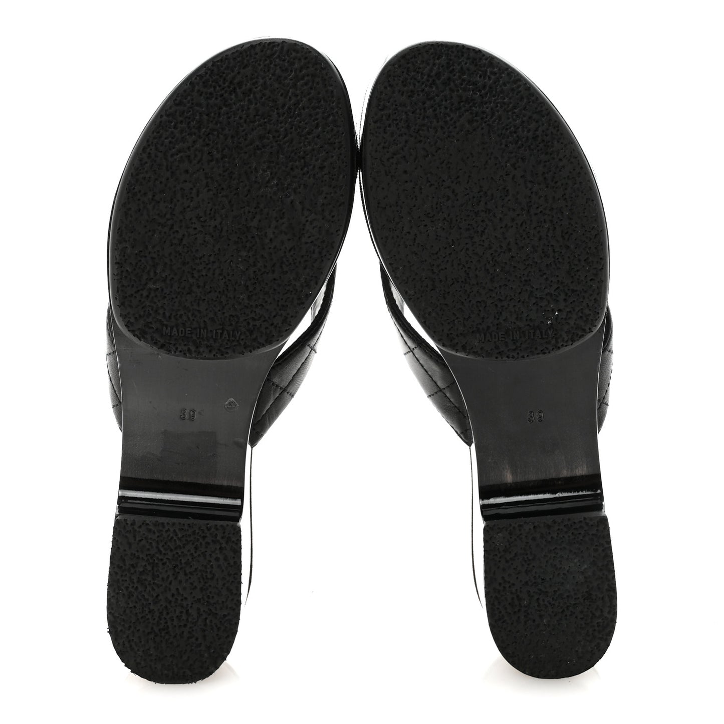 Lambskin Quilted Turnlock CC Platform Thong Sandals 39 Black