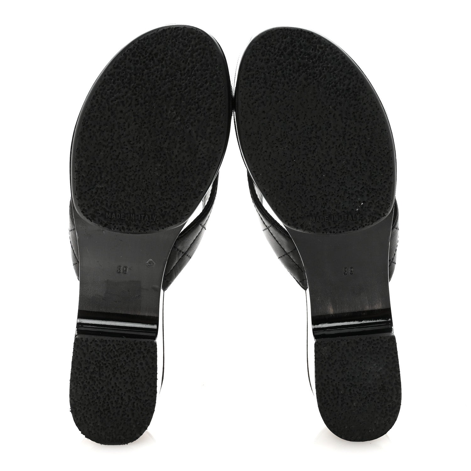 Chanel Lambskin Quilted Turnlock CC Platform Thong Sandals 39 Black 6 of 8