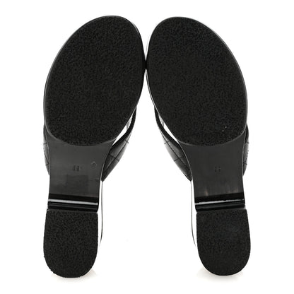 Chanel Lambskin Quilted Turnlock CC Platform Thong Sandals 39 Black 6 of 8