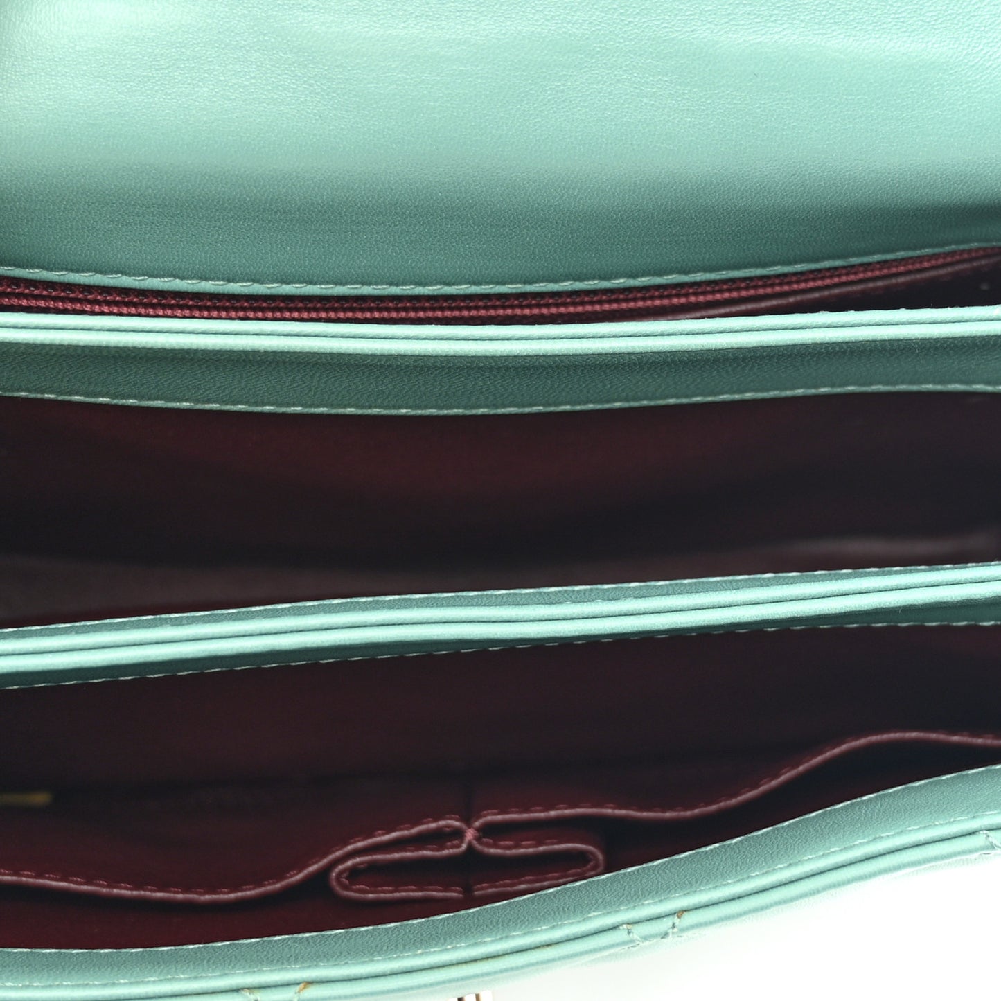 Lambskin Quilted Small Trendy CC Flap Dual Handle Bag Green