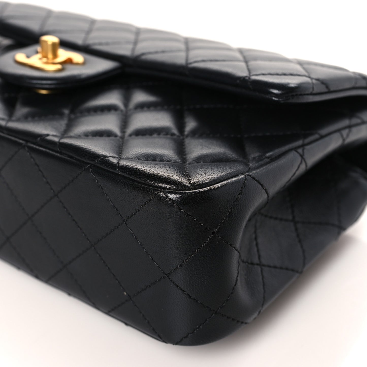 Lambskin Quilted Small Sweet Camellia Flap Black