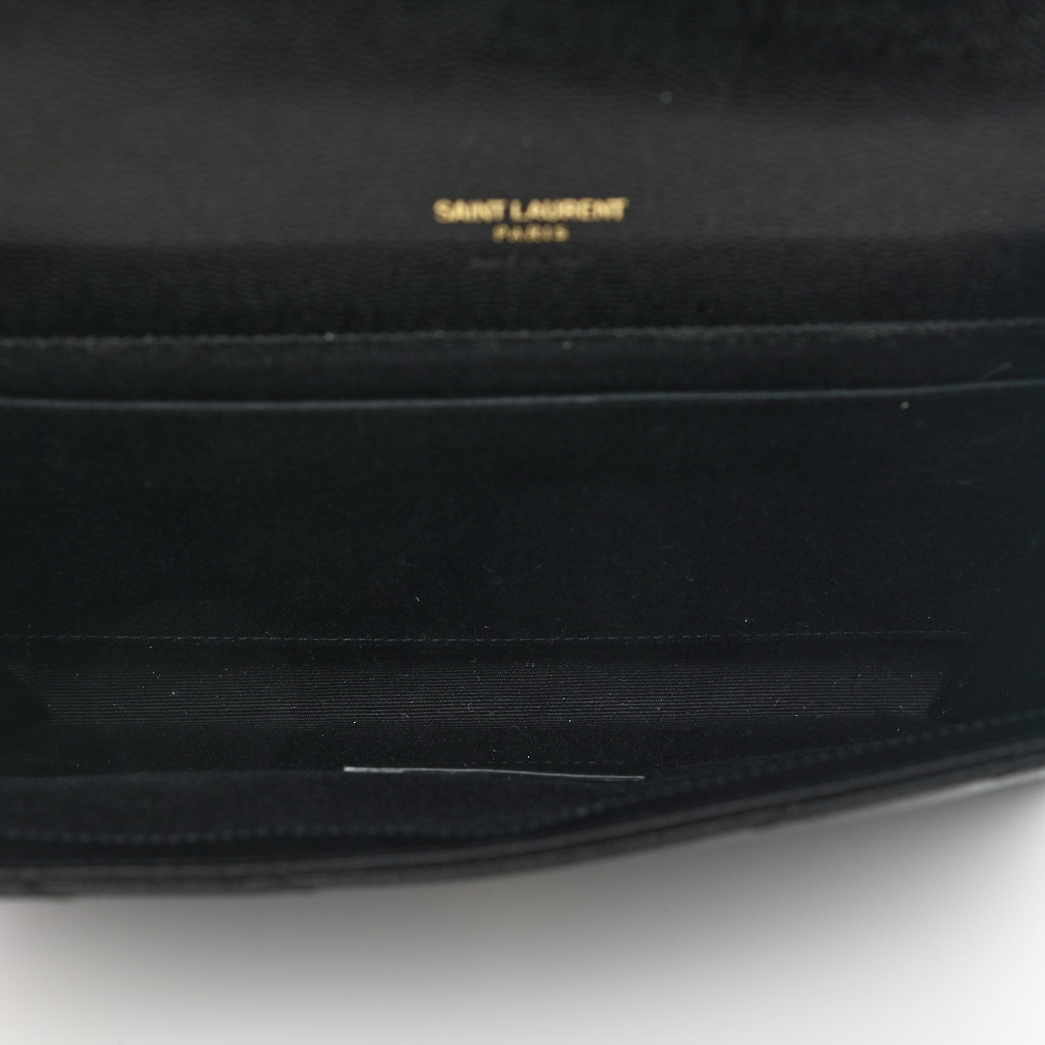 Saint Laurent Grain De Poudre Matelasse Chevron Monogram Envelope Clutch Black 5 of 7