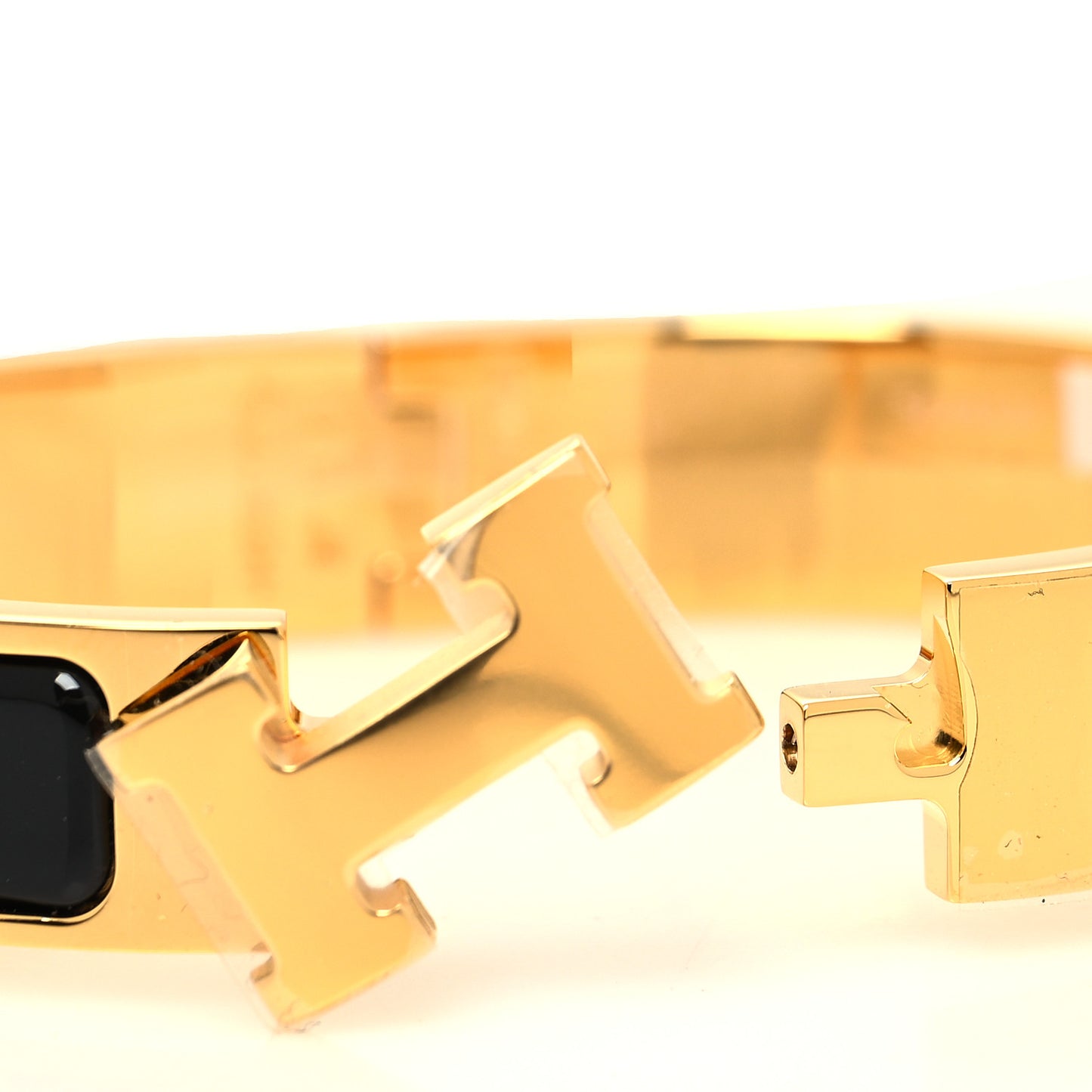 Enamel Narrow Clic Clac H Bracelet PM Black