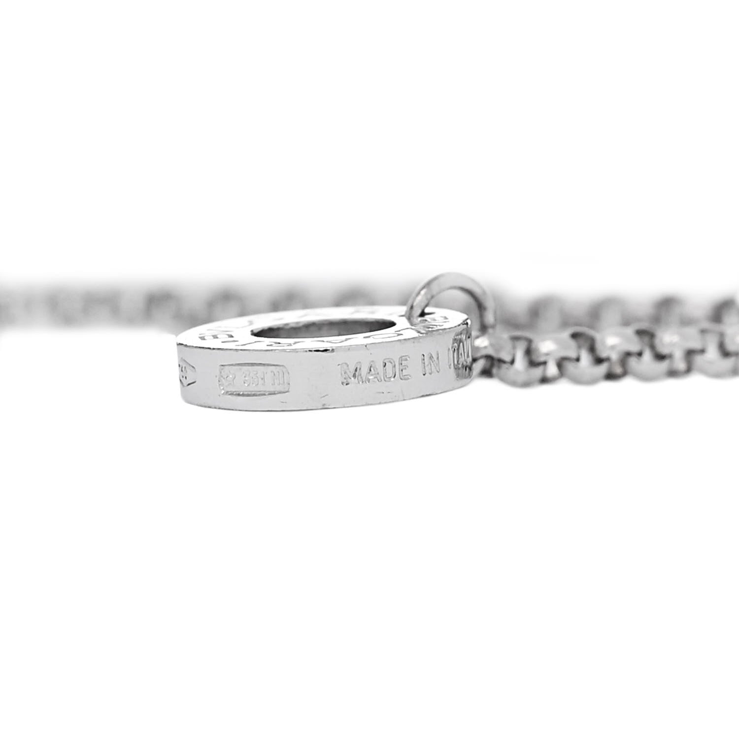 Bulgari 18K White Gold Diamond BVLGARI BVLGARI Heart Pave Pendant Necklace 7 of 7