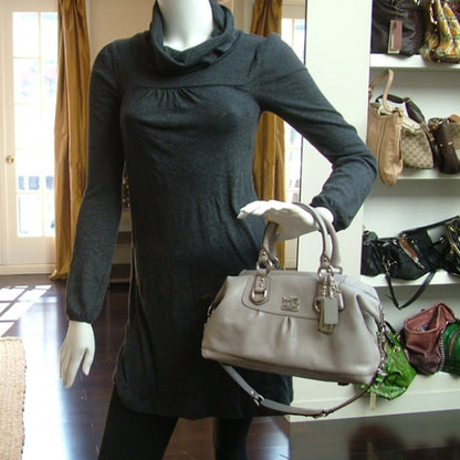 FASHIONPHILE COACHLeatherMadisonSABRINAToteBagGrey 2 of 10