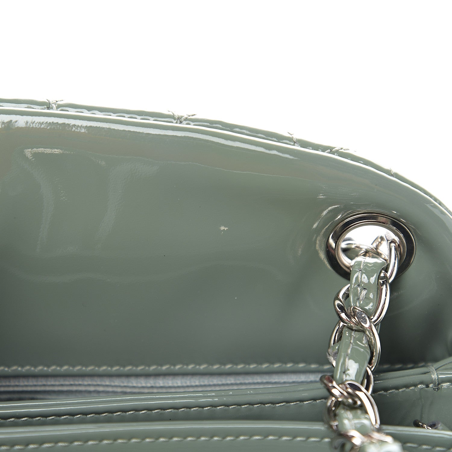 Chanel Patent Quilted Large Just Mademoiselle Bowling Bag Green 6 of 10